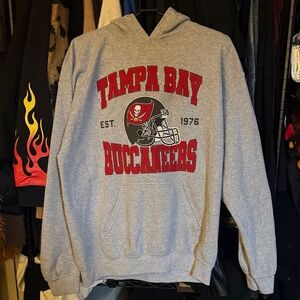 NFL Tampa Bay Buccaneers Gray and Red Hoodie